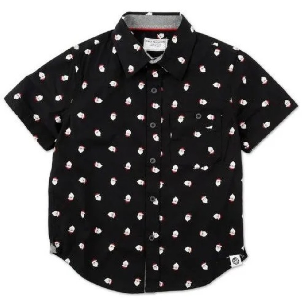 NWT Free‎ Planet Santa Claus Short Sleeve Shirt Boys Size 10/12
